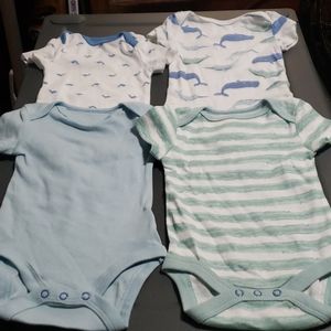 0-3 month bundle of 4 onsies
